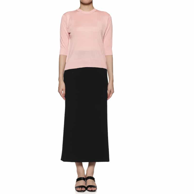 BARNEYS NEW YORK ウォッシャブル シルク ニットプルオーバー PINK