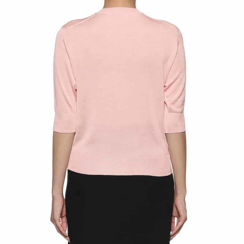 BARNEYS NEW YORK ウォッシャブル シルク ニットプルオーバー PINK