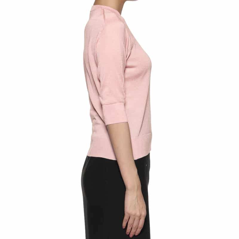 BARNEYS NEW YORK ウォッシャブル シルク ニットプルオーバー PINK