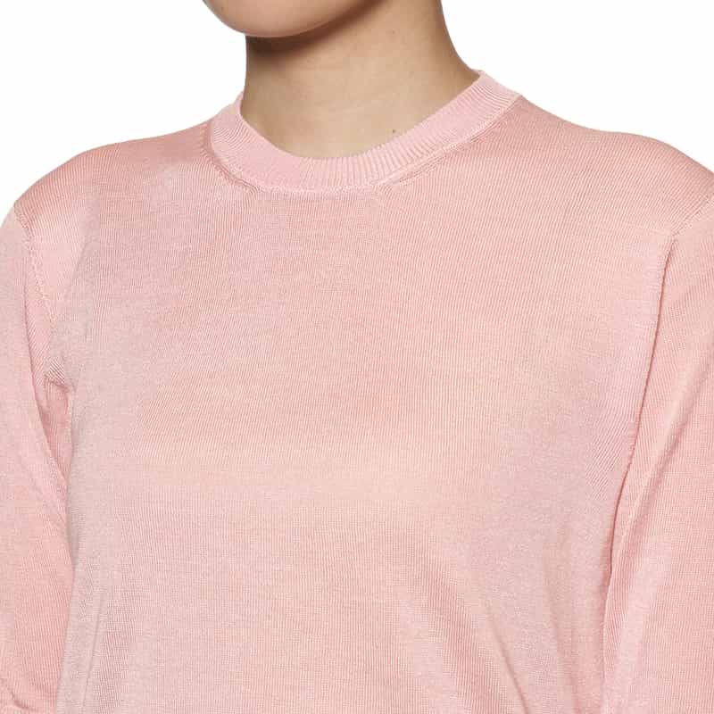 BARNEYS NEW YORK ウォッシャブル シルク ニットプルオーバー PINK