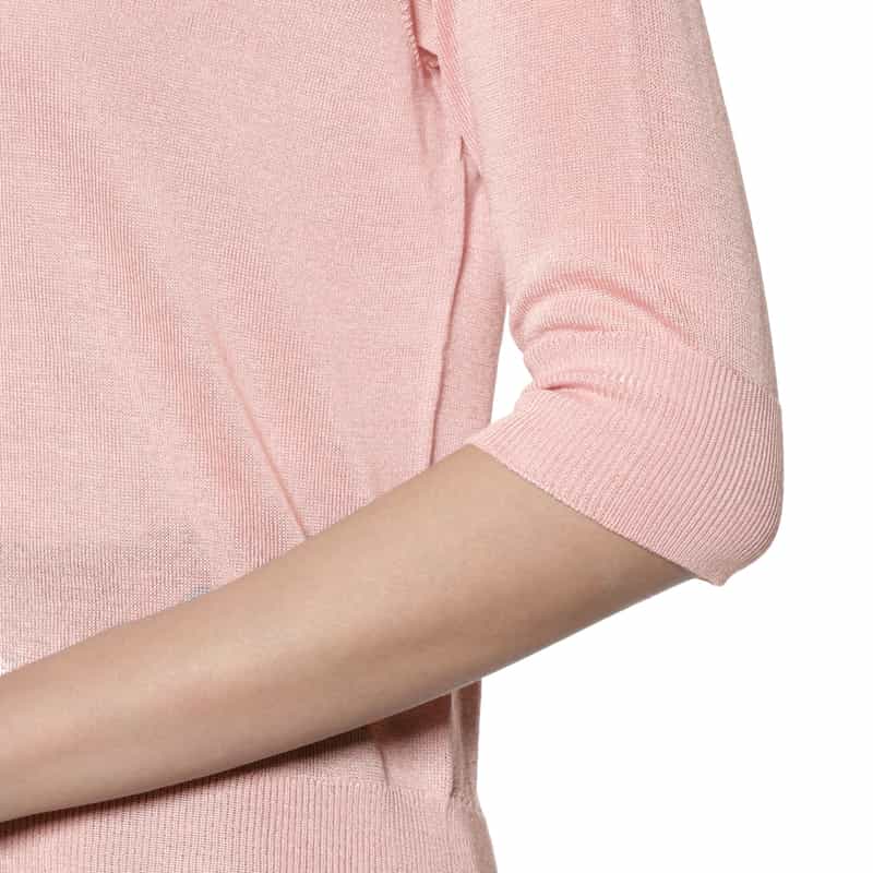 BARNEYS NEW YORK ウォッシャブル シルク ニットプルオーバー PINK