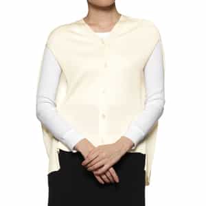 ウォッシャブル シルク アシンメトリーニットベスト