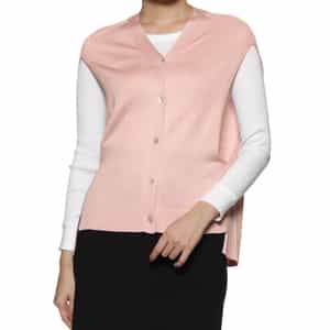 ウォッシャブル シルク アシンメトリーニットベスト