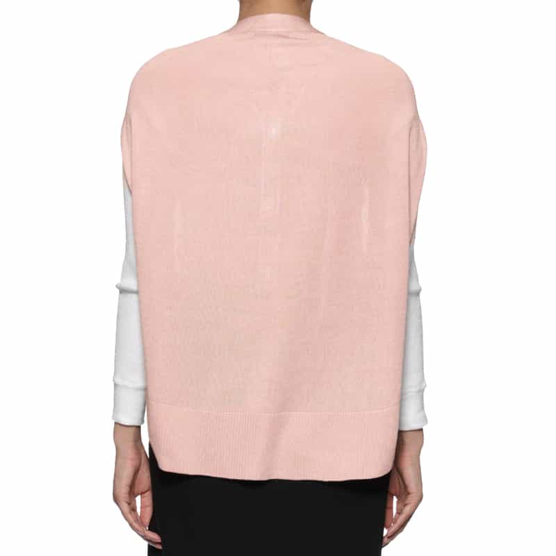 BARNEYS NEW YORK ウォッシャブル シルク アシンメトリーニットベスト PINK