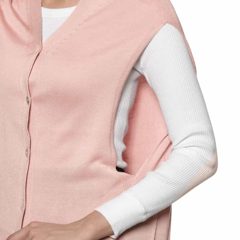 BARNEYS NEW YORK ウォッシャブル シルク アシンメトリーニットベスト PINK