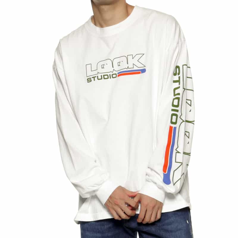 LQQK STUDIO＜ルックスタジオ＞ ロゴ入りロングスリーブカットソー