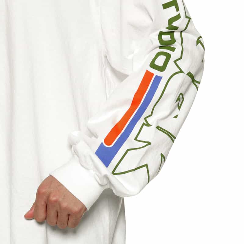 LQQK STUDIO LQQK STUDIO＜ルックスタジオ＞ ロゴ入りロングスリーブカットソー WHITE