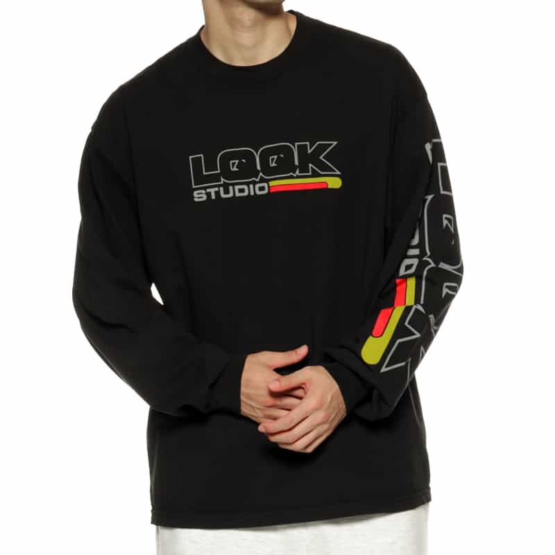 LQQK STUDIO＜ルックスタジオ＞ ロゴ入りロングスリーブカットソー