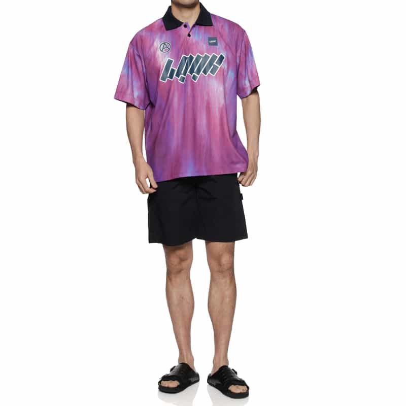 LQQK STUDIO LQQK STUDIO＜ルックスタジオ＞プリント ポロシャツ PURPLE
