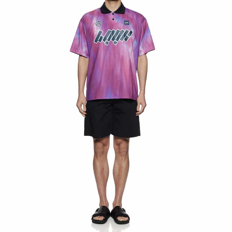 LQQK STUDIO LQQK STUDIO＜ルックスタジオ＞プリント ポロシャツ PURPLE