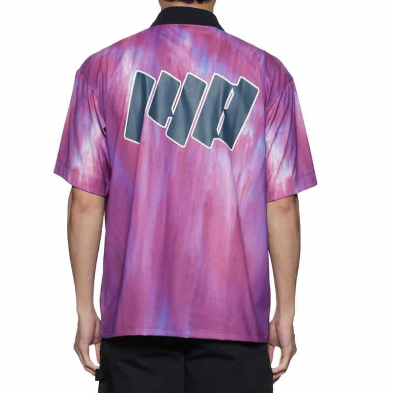 LQQK STUDIO LQQK STUDIO＜ルックスタジオ＞プリント ポロシャツ PURPLE