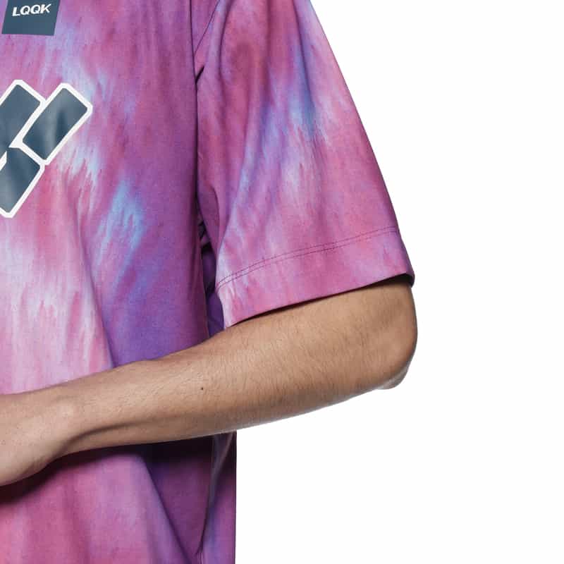 LQQK STUDIO LQQK STUDIO＜ルックスタジオ＞プリント ポロシャツ PURPLE