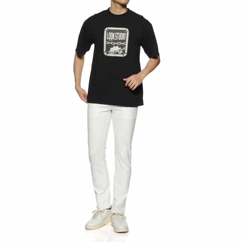 LQQK STUDIO LQQK STUDIO＜ルックスタジオ＞プリントTシャツ BLACK