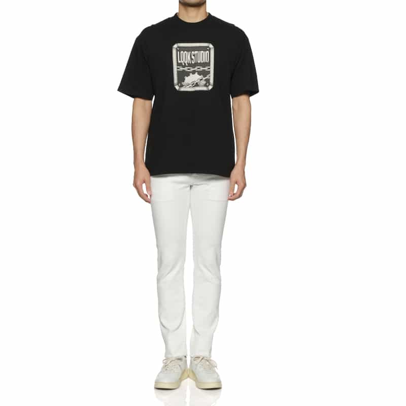 LQQK STUDIO LQQK STUDIO＜ルックスタジオ＞プリントTシャツ BLACK