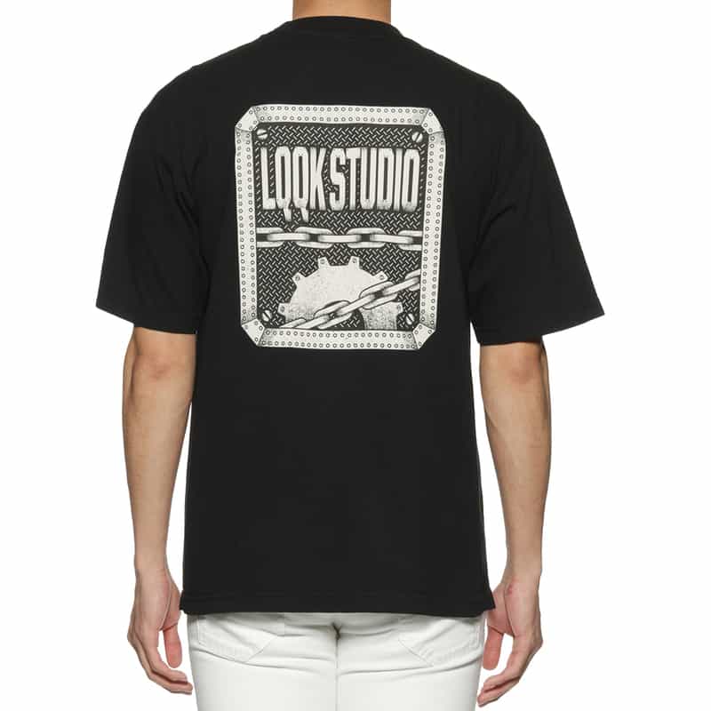 LQQK STUDIO LQQK STUDIO＜ルックスタジオ＞プリントTシャツ BLACK