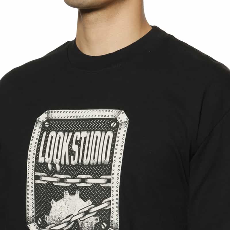 LQQK STUDIO LQQK STUDIO＜ルックスタジオ＞プリントTシャツ BLACK