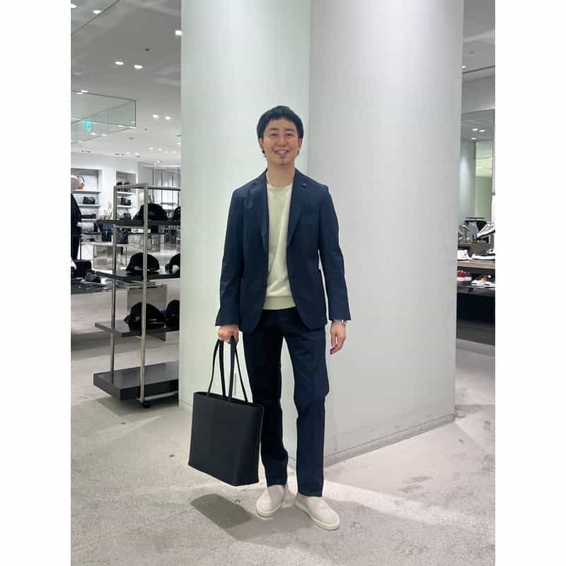 BARNEYS NEW YORK オンラインストア限定　レザートートバッグ NAVY