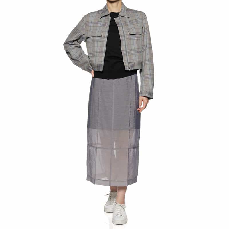 BARNEYS NEW YORK フロントジップアップ ショート丈ジャケット GRAY