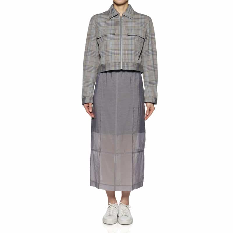 BARNEYS NEW YORK フロントジップアップ ショート丈ジャケット GRAY