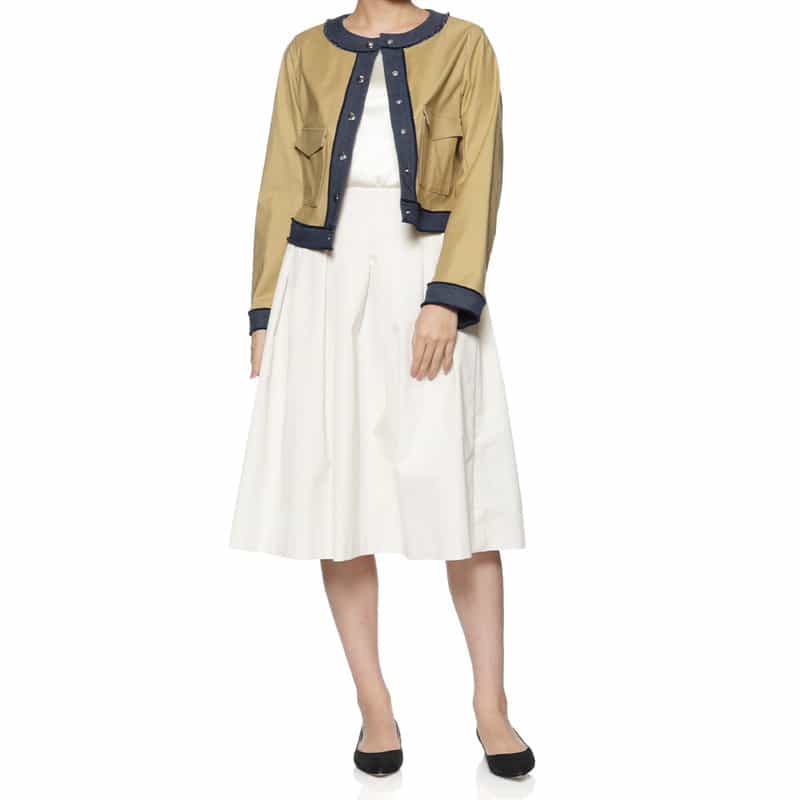 BARNEYS NEW YORK コンビネーション デニムパイピングジャケット BEIGE