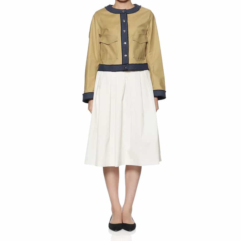 BARNEYS NEW YORK コンビネーション デニムパイピングジャケット BEIGE