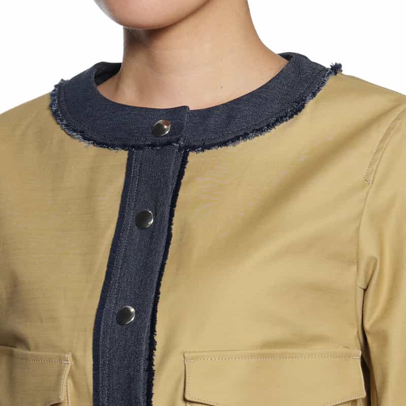 BARNEYS NEW YORK コンビネーション デニムパイピングジャケット BEIGE