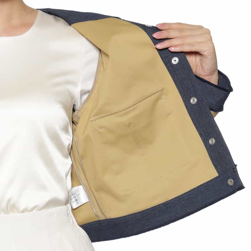 BARNEYS NEW YORK コンビネーション デニムパイピングジャケット BEIGE