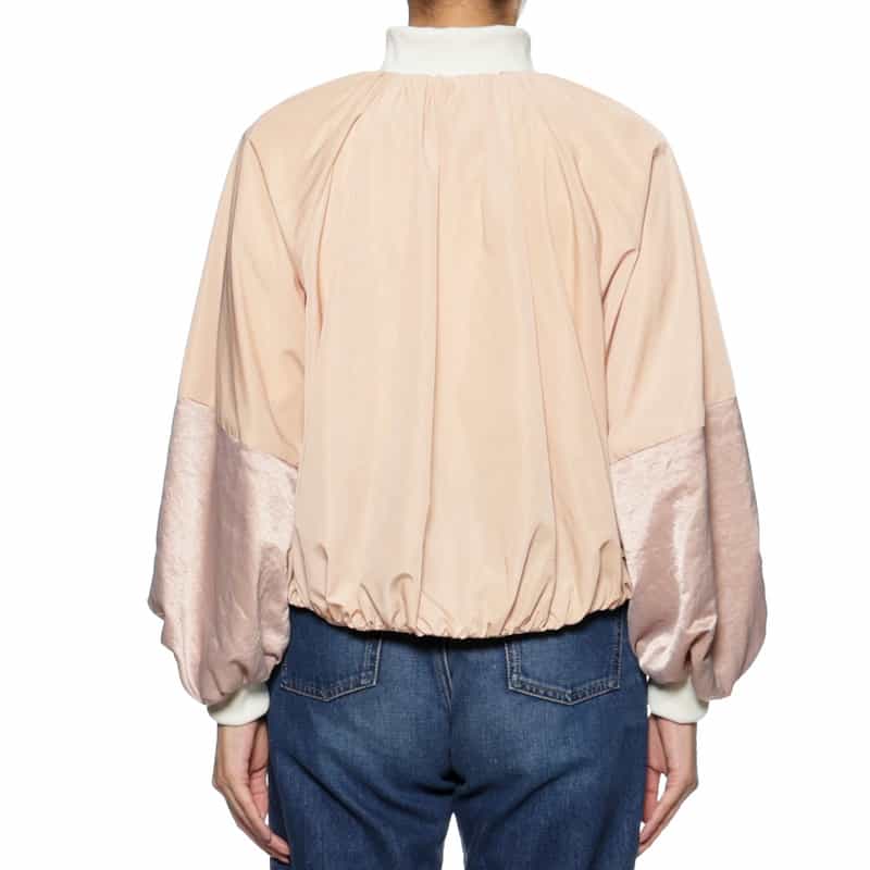 BARNEYS NEW YORK ウォッシャブル コンビネーション バルーンスリーブブルゾン PINK