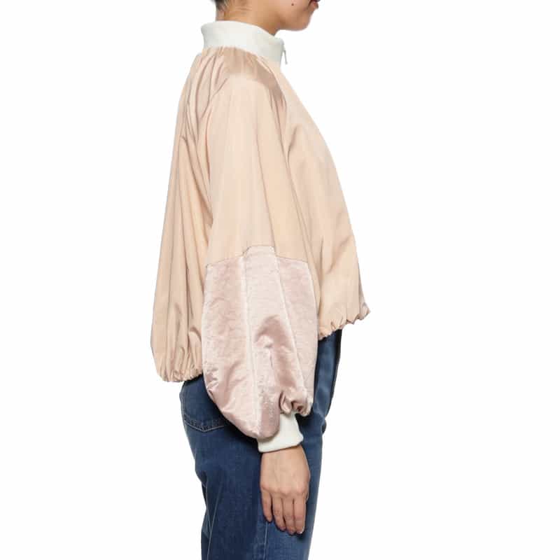 BARNEYS NEW YORK ウォッシャブル コンビネーション バルーンスリーブブルゾン PINK