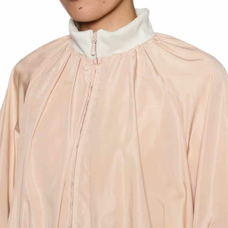 BARNEYS NEW YORK ウォッシャブル コンビネーション バルーンスリーブブルゾン PINK