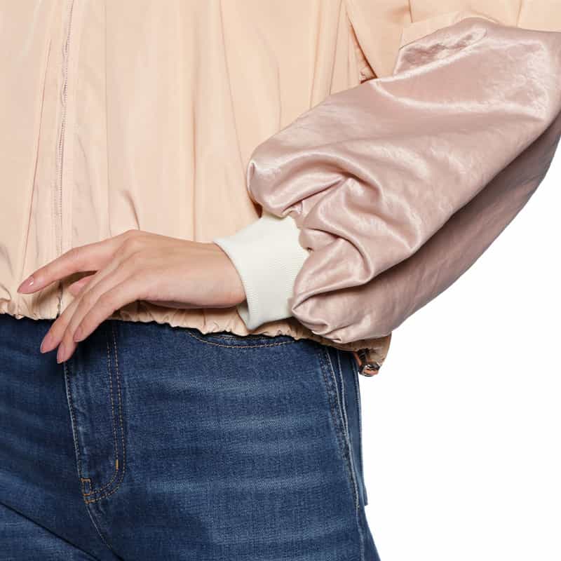 BARNEYS NEW YORK ウォッシャブル コンビネーション バルーンスリーブブルゾン PINK