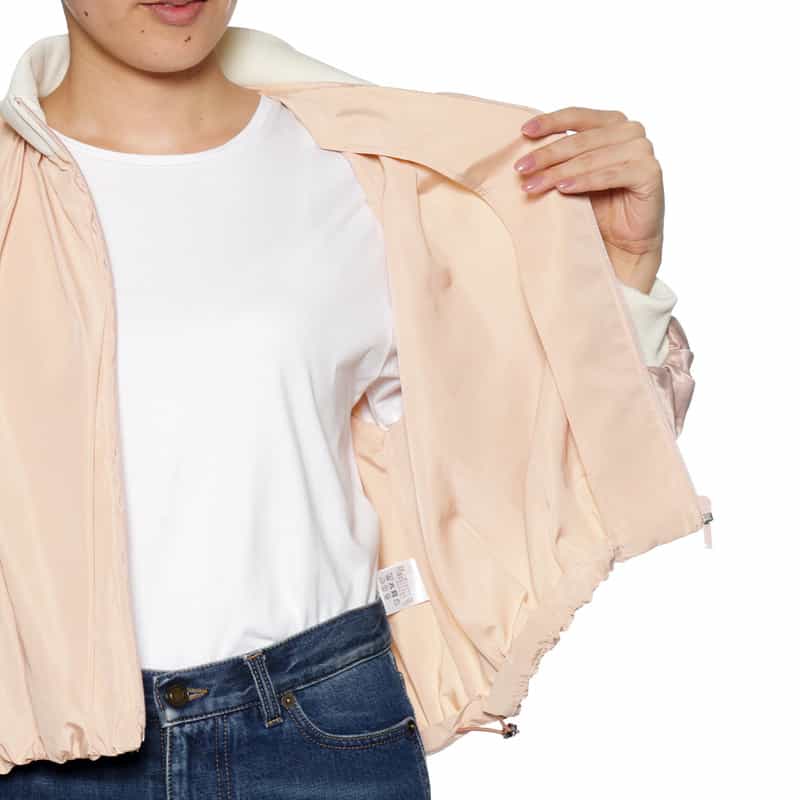 BARNEYS NEW YORK ウォッシャブル コンビネーション バルーンスリーブブルゾン PINK