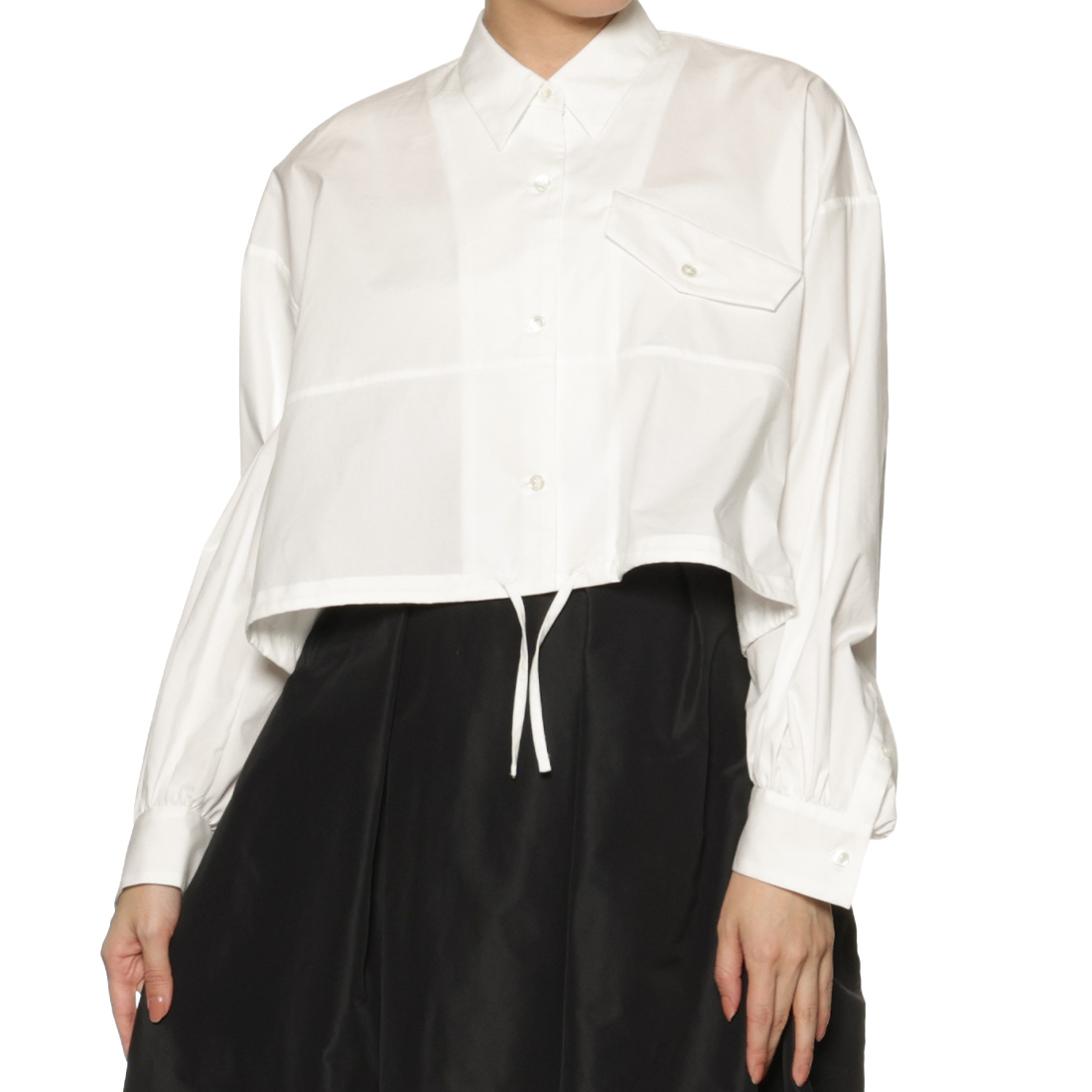 ウォッシャブル ドローストリングシャツ