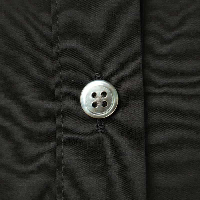 BARNEYS NEW YORK コンビネーション フェイクレザープリーツヘム ブラウス BLACK