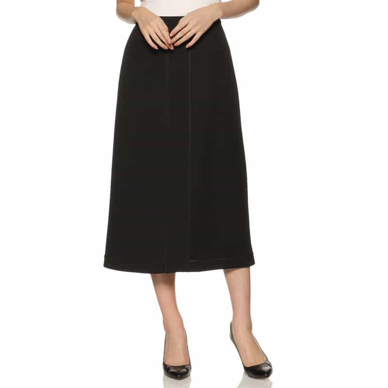 BARNEYS NEW YORK ウォッシャブル パイピングデザイン チェック柄スカート BLACK