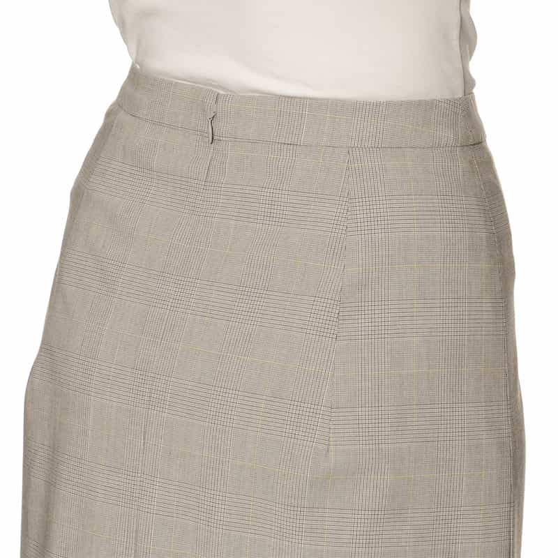BARNEYS NEW YORK ウォッシャブル パイピングデザイン チェック柄スカート GRAY