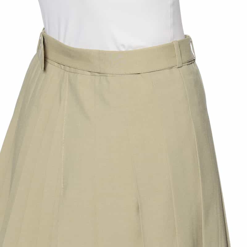 BARNEYS NEW YORK アシンメトリー ベルテッドプリーツスカート BEIGE