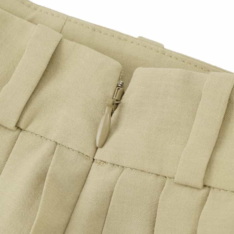 BARNEYS NEW YORK アシンメトリー ベルテッドプリーツスカート BEIGE