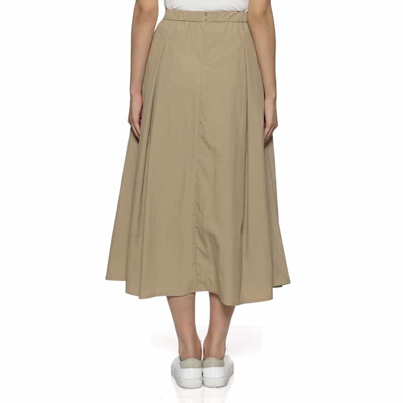 BARNEYS NEW YORK ウォッシャブル ウエストバックギャザー ボリュームスカート BEIGE