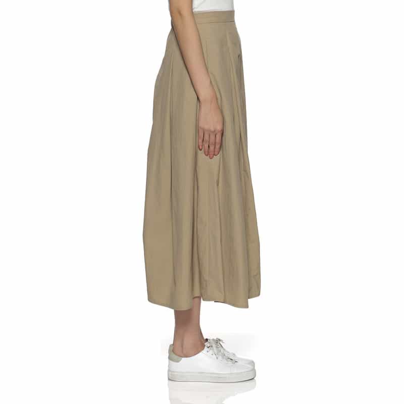 BARNEYS NEW YORK ウォッシャブル ウエストバックギャザー ボリュームスカート BEIGE