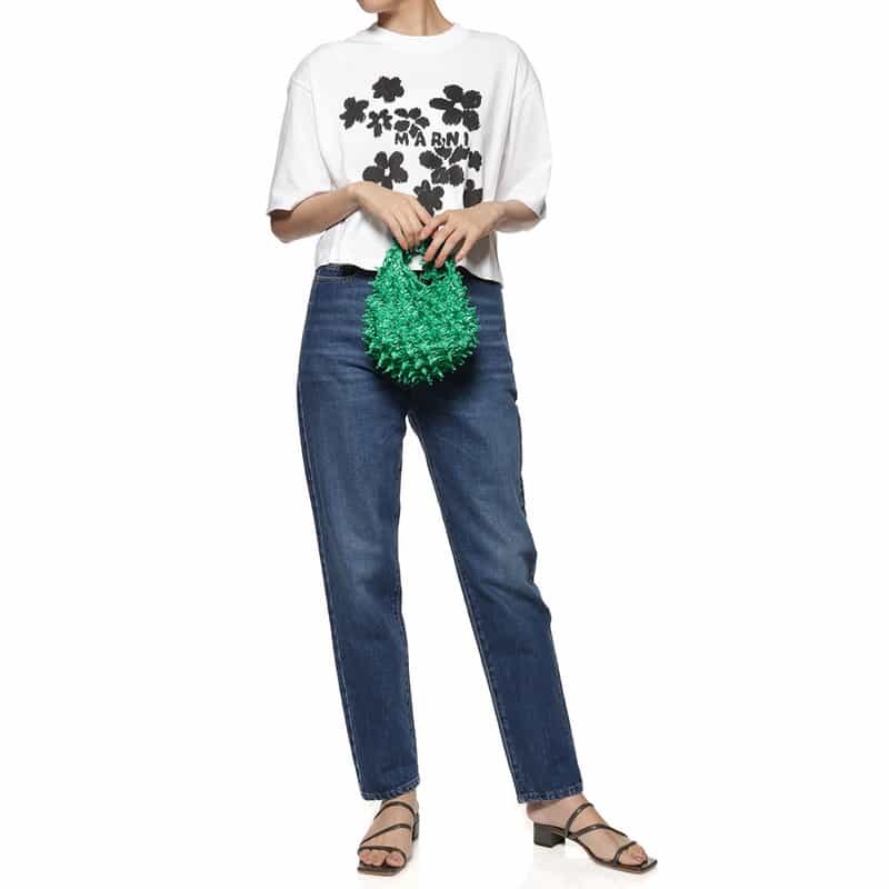 BUNZABURO BUNZABURO<ブンザブロウ>シボリプチバッグ GREEN