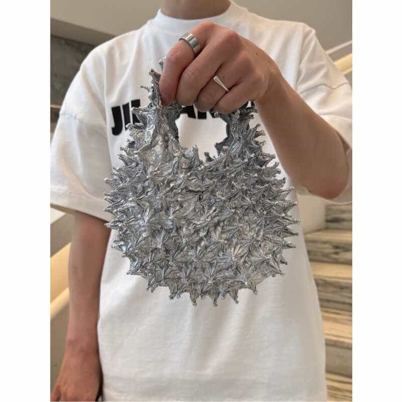 BUNZABURO BUNZABURO＜ブンザブロウ＞シボリプチバッグ SILVER