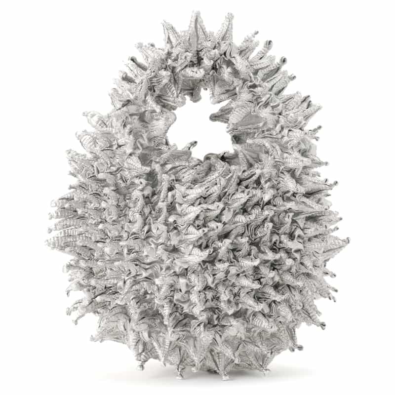 BUNZABURO BUNZABURO＜ブンザブロウ＞シボリメタリックプチバッグ SILVER