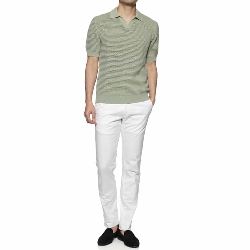 MAURO OTTAVIANI ニットポロシャツ LT GREEN