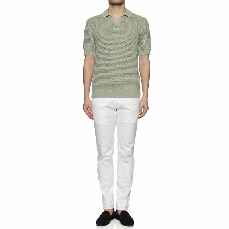 MAURO OTTAVIANI ニットポロシャツ LT GREEN