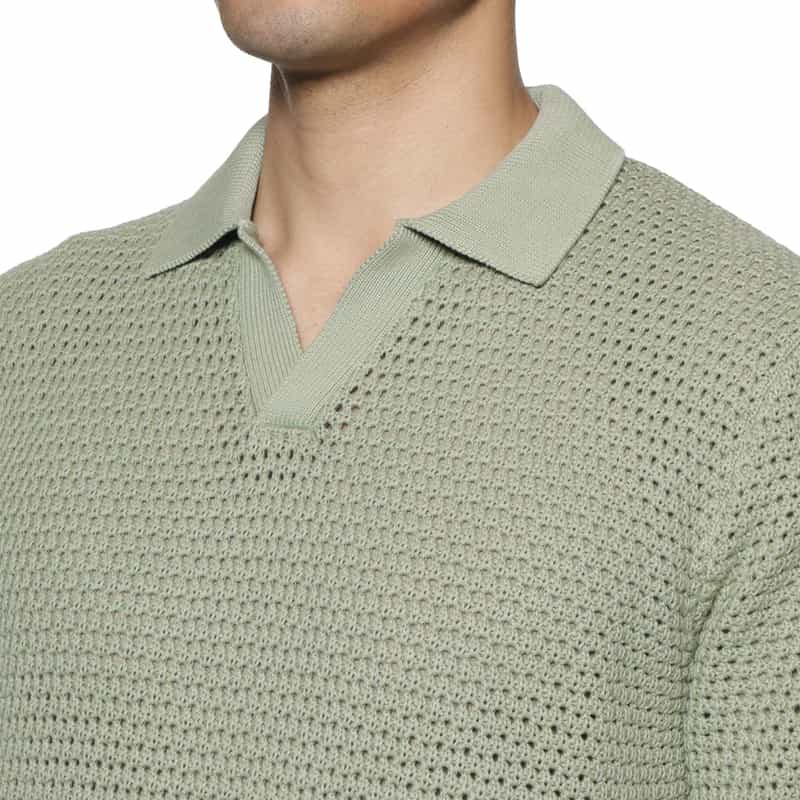MAURO OTTAVIANI ニットポロシャツ LT GREEN