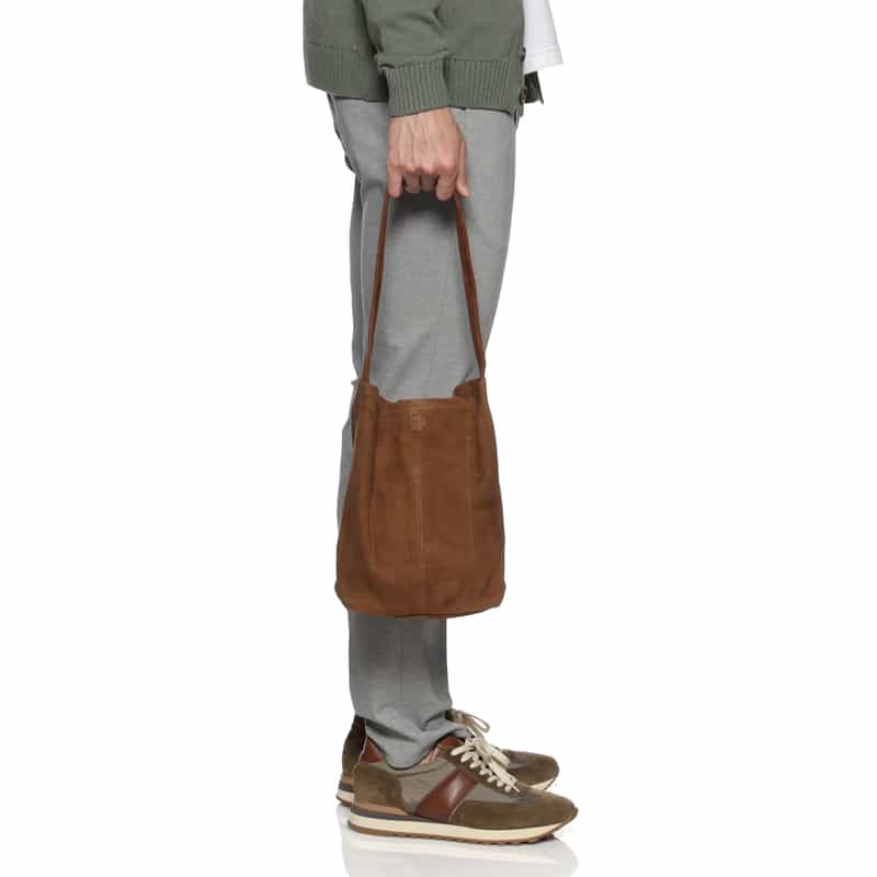 MORPHEE MORPHEE＜モルフェ＞スエードレザー ショルダーバッグ BROWN