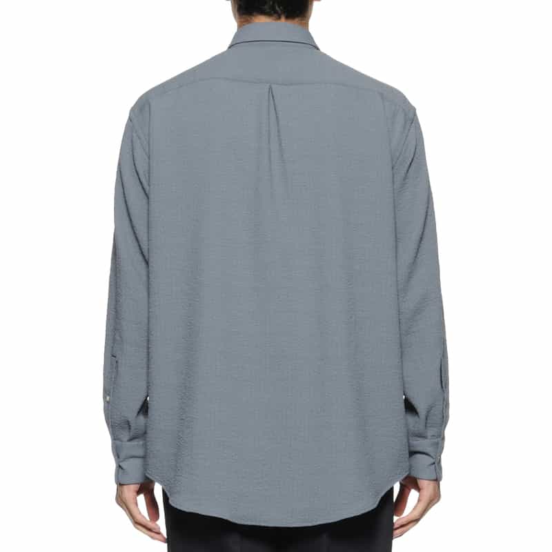 BARNEYS NEW YORK ワッシャー加工ストレッチシャツ BLUE