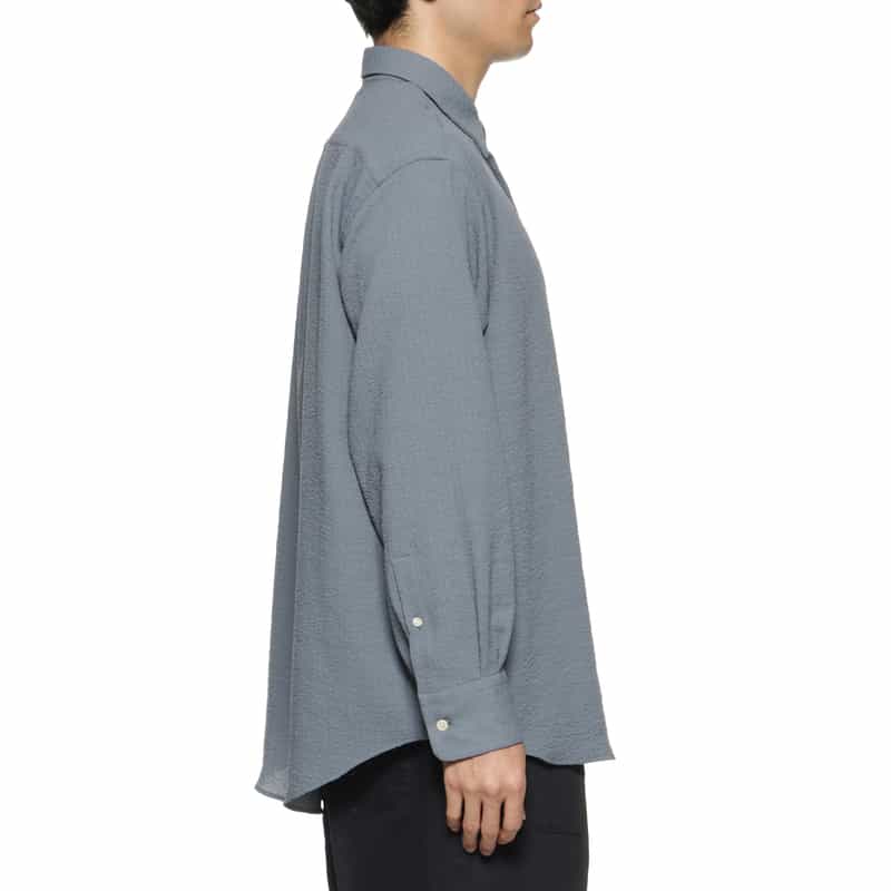 BARNEYS NEW YORK ワッシャー加工ストレッチシャツ BLUE