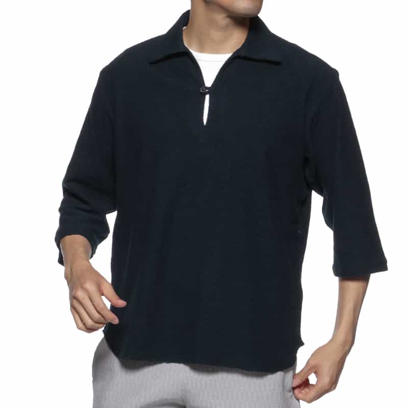 BARNEYS NEW YORK カプリシャツ NAVY